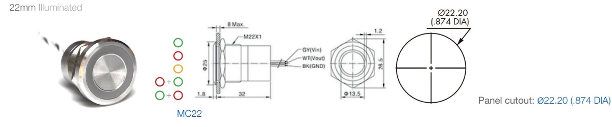 Capacitive Switches 22mm 