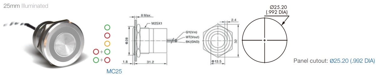 Capacitive Switches 25mm